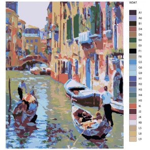 Схема Романтическая Венеция (художник Говард Беренс) Раскраска по номерам на холсте Живопись по номерам