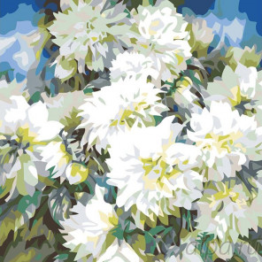 Раскладка Хризантемы Раскраска картина по номерам на холсте F17