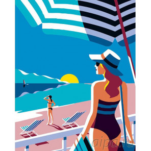Раскладка На пляже Раскраска картина по номерам на холсте PA62