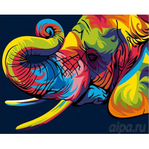 Раскладка Радужный слон Раскраска картина по номерам на холсте PA06