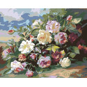Букет роз Раскраска картина по номерам на холсте