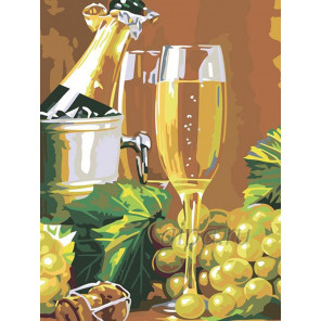 Раскладка Шампанское Раскраска картина по номерам на холсте N04