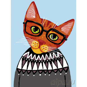  Кот в свитере Раскраска по номерам на холсте Живопись по номерам A313