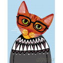 Кот в свитере Раскраска по номерам на холсте Живопись по номерам