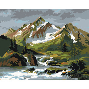  Альпийские склоны Раскраска по номерам на холсте Живопись по номерам PP14