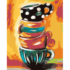 Раскладка Чашки для гостей Раскраска картина по номерам на холсте RA218