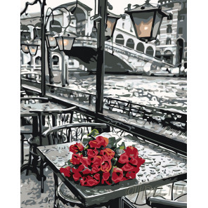 Раскладка Столик в Венеции Раскраска картина по номерам на холсте KTMK-04003
