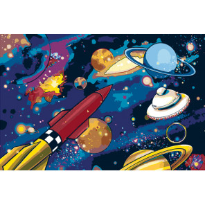 раскладка Космическое путешествие Раскраска картина по номерам на холсте