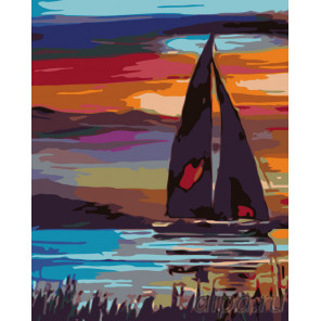 Раскладка Вечер на яхте Раскраска картина по номерам на холсте KTMK-92452