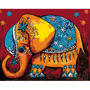 Раскладка Слоненок удачи Раскраска по номерам на холсте Живопись по номерам KTMK-33086