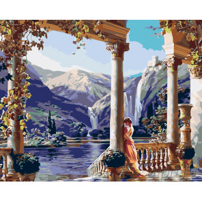 Раскладка Греческий дворец Раскраска по номерам на холсте Живопись по номерам KTMK-81956