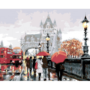 Схема Прогулка по Лондону Раскраска картина по номерам на холсте  KTMK-22495
