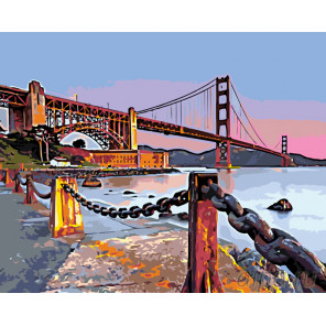 раскладка Мост Голден Гейт. Сан-Франциско Раскраска по номерам на холсте Живопись по номерам
