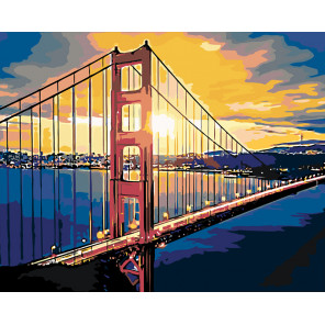 раскладка Пейзаж с мостом Раскраска по номерам на холсте Живопись по номерам