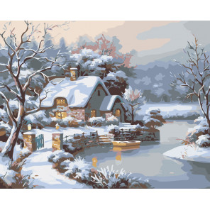 раскладка Снежный домик Раскраска картина по номерам на холсте