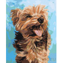 Радостная собачка Раскраска картина по номерам на холсте