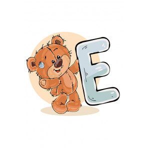 manual Медвежoнок с буквой E Раскраска по номерам на холсте Живопись по номерам