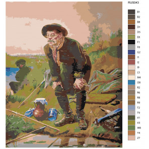 Контрольный лист Опытный рыбак Раскраска картина по номерам на холсте RUS043