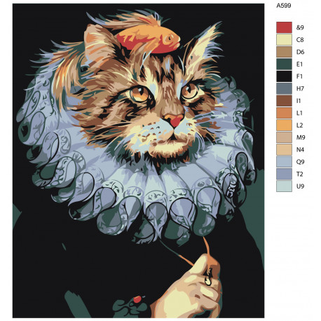 Макет Кот-вельможа Раскраска картина по номерам на холсте A599
