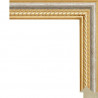 Серебро с декоративной золотой полоской Рамка для картины на холсте