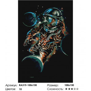 Макет Вращение планет Раскраска картина по номерам на холсте RA319-100x150