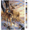 Макет Закат в зимнем лесу Раскраска картина по номерам на холсте A604-80x100
