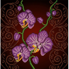  Орхидея фиолетовая Ткань с рисунком Божья коровка 0028