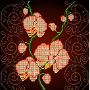  Орхидея бежевая Ткань с рисунком Божья коровка 0030
