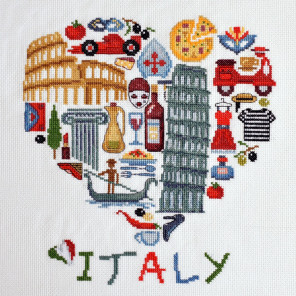 Пример вышитой работы Италия Набор для вышивания Марья Искусница