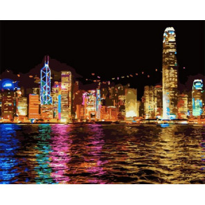  Ночной Гонконг Раскраска по номерам на холсте Z-GX7256