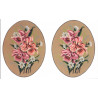Розовые цветы, 2 картинки Канва жесткая с рисунком для вышивки Gobelin L