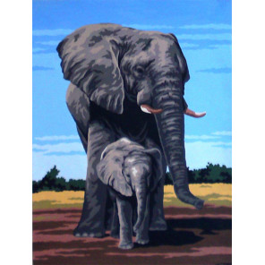 Слоны Канва жесткая с рисунком для вышивки Gobelin L
