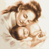 Пример выложенной алмазной мозаики Мать и младенец
