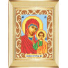 Пример оформления в рамку Богородица Казанская Ткань для вышивания с нанесенным рисунком Божья коровка 0069