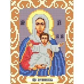 Пример оформления в рамку Богородица Леушинская Ткань для вышивания с нанесенным рисунком Божья коровка 0088