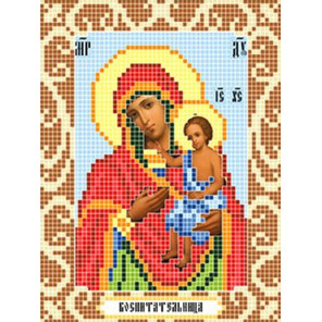 Пример оформления в рамку Богородица Воспитательница Ткань для вышивания с нанесенным рисунком Божья коровка 0104