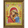 Пример оформления в рамку Богородица Казанская Ткань с нанесенным рисунком для вышивки бисером Конек 9261