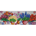 Цветочный ряд Ткань с нанесенным рисунком для вышивки бисером Конек