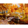 Золотая осень Раскраска картина по номерам на холсте с цветной схемой KK0007