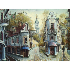  Улочки старой Москвы Раскраска картина по номерам на холсте с цветной схемой KK0012