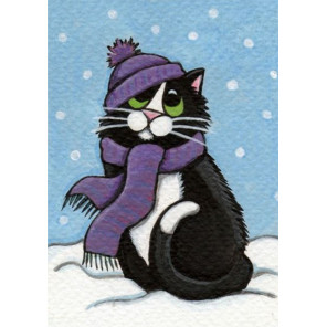  Зимний кот Алмазная вышивка мозаика Гранни AG2349