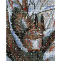 Белочка в зимнем лесу Алмазная вышивка мозаика Белоснежка