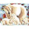  Белая медведица с детёнышами Раскраска картина по номерам на холсте EX6054