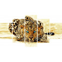 Абстрактный леопард Модульная картина по номерам на холсте с подрамником