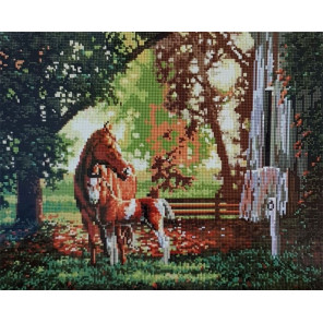  Лошадь с жеребенком Алмазная мозаика вышивка Painting Diamond GF0024