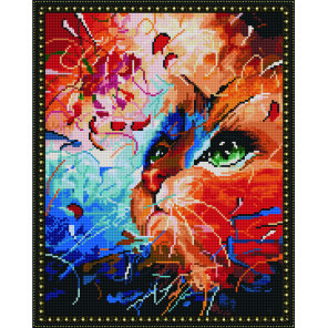 Кот в абстракции Алмазная вышивка мозаика на подрамнике
