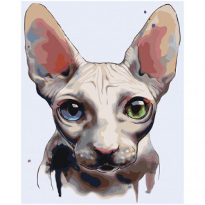 Кошка Сфинкс Раскраска картина по номерам на холсте