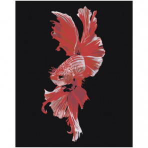 Красная рыбка 80х100 Раскраска картина по номерам на холсте