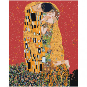 Золотой поцелуй, Густав Климт 80х100 Раскраска картина по номерам на холсте