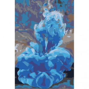 Синяя абстракция 100х150 Раскраска картина по номерам на холсте